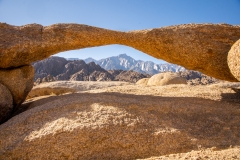 View of the Sierras through the arch