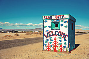 Slab City Welcome sign