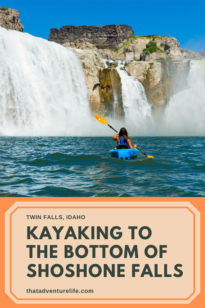 Kayaking to the bottom of Shoshone Falls in Twin Falls, Idaho Pin 2