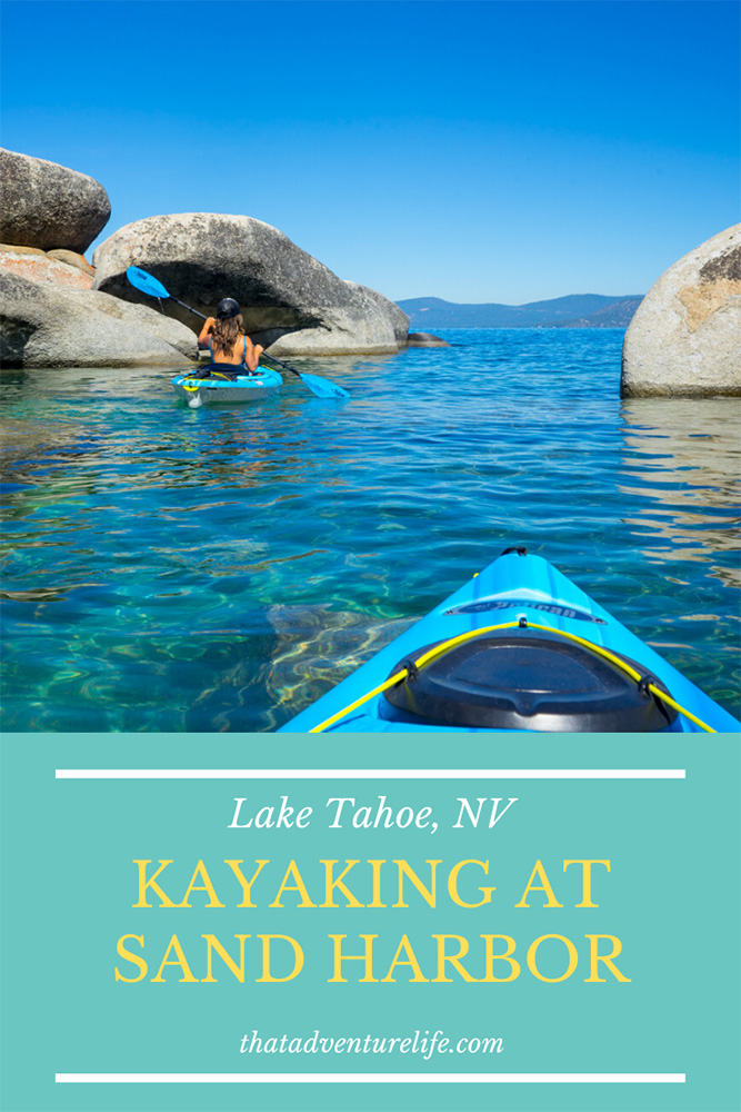 Kayaking at Sand Harbor in Lake Tahoe, Nevada Pin 3