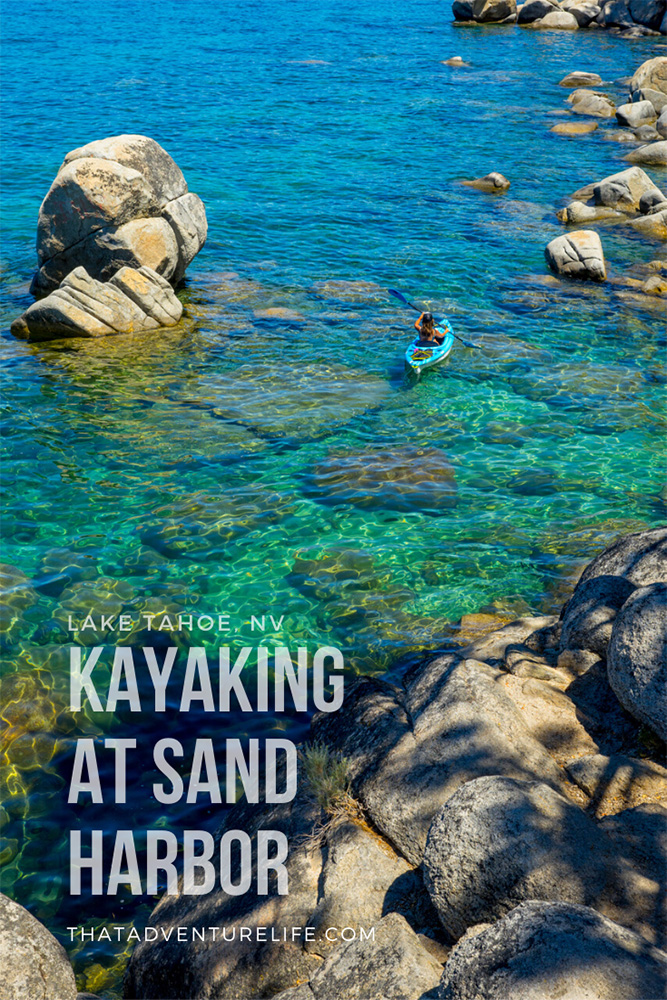 Kayaking at Sand Harbor in Lake Tahoe, Nevada Pin 1