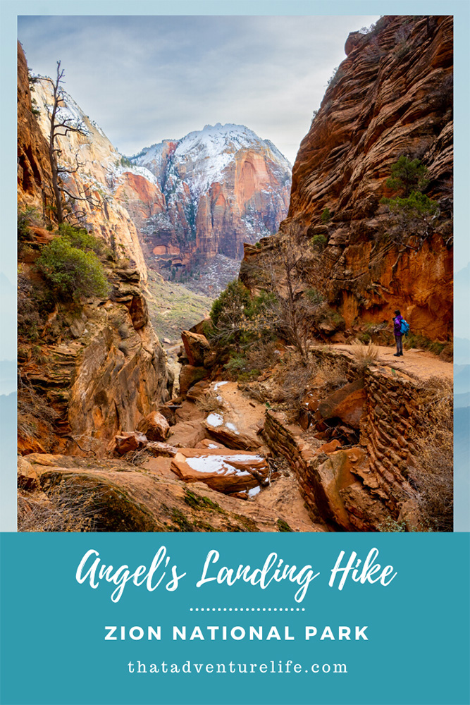 Angels Landing Hike (Zion National Park) - in the snow Pin 2