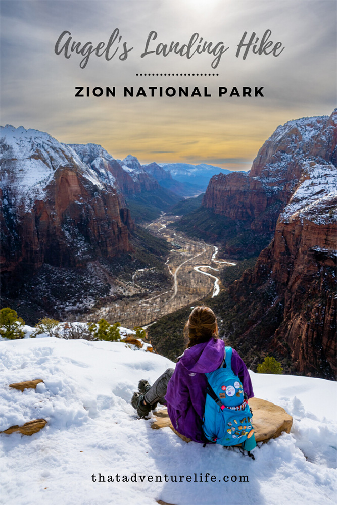 Angels Landing Hike (Zion National Park) - in the snow Pin 3