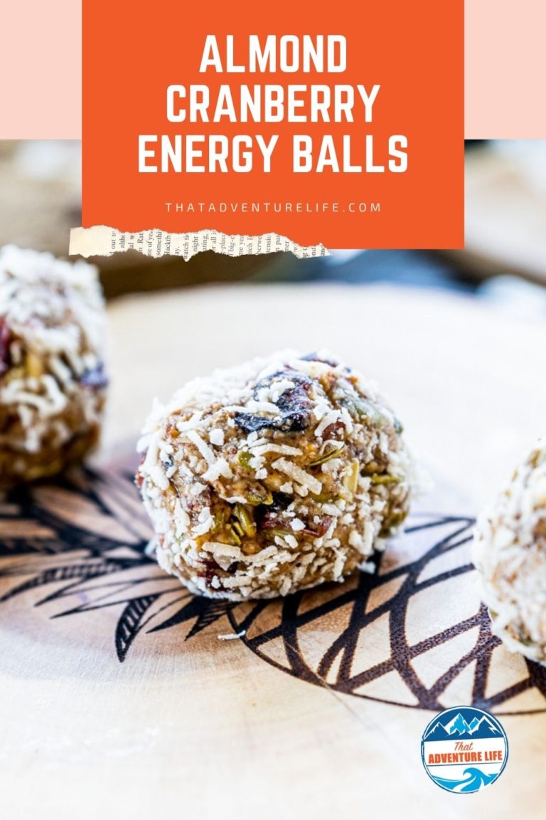 Almond and Cranberry Energy Balls Pinterest Pin 1