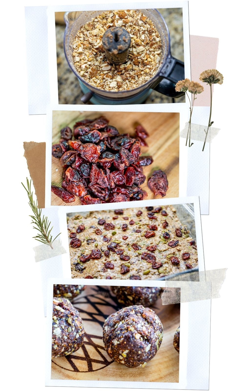 Almond and Cranberry Energy Balls Directions