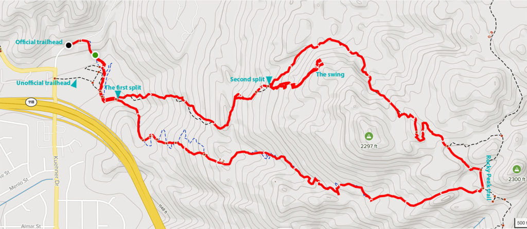 Hummingbird trail map - Simi Valley
