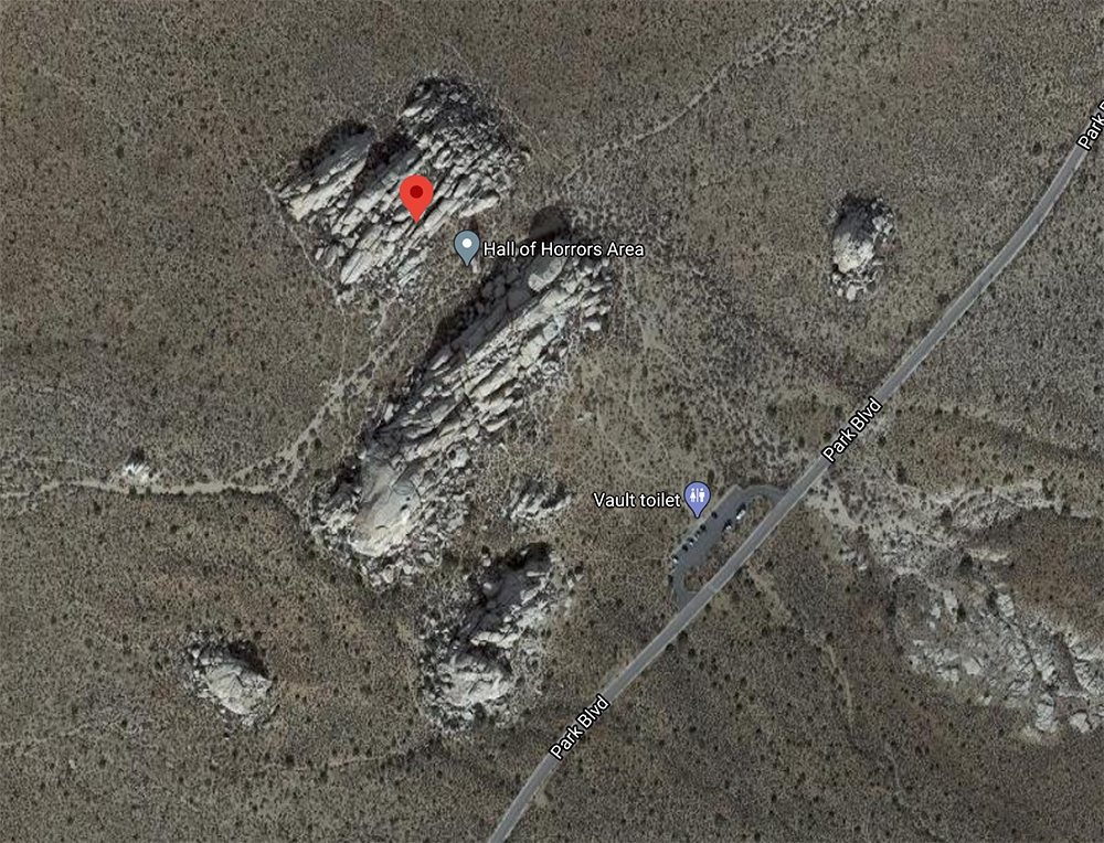 Satellite photo of the location of the hallway