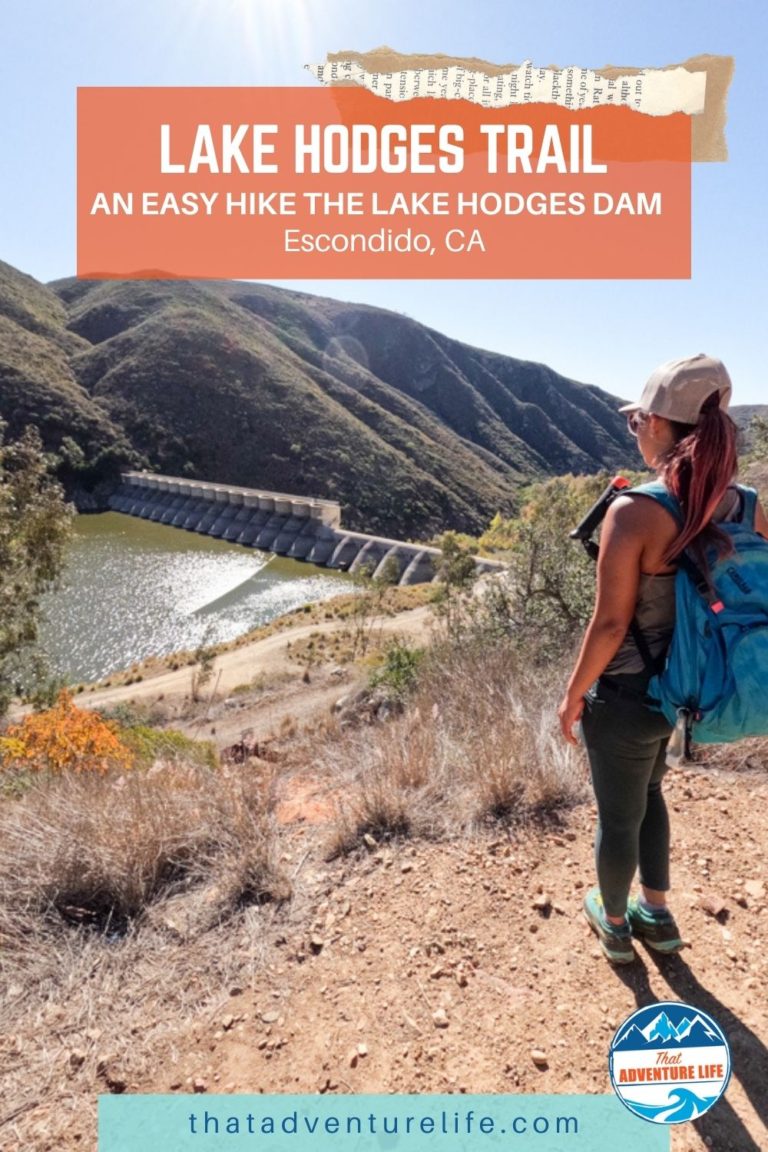 Lake Hodges Trail, an Easy Hike the Dam in Escondido, CA Pin 1