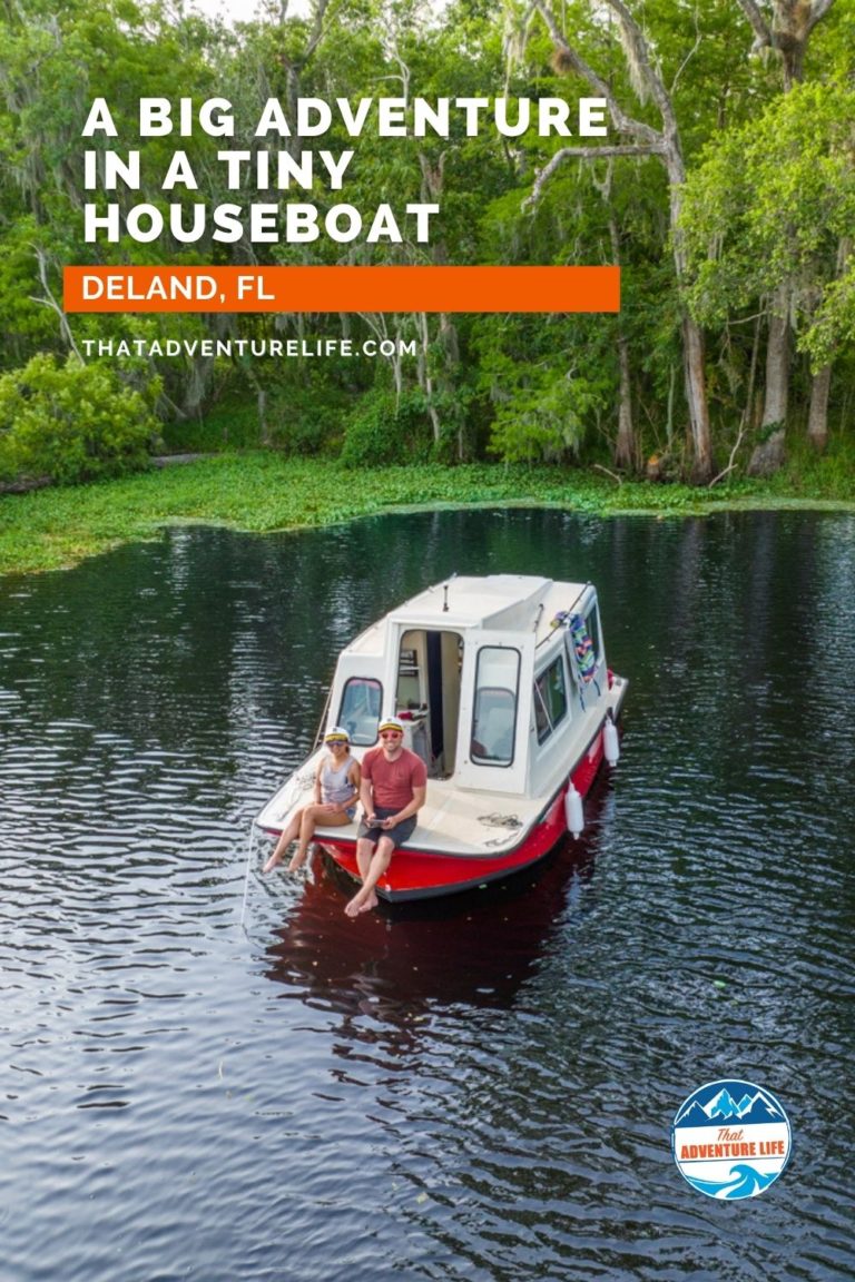 A Big Adventure in a Tiny Houseboat Near Orlando, FL Pin 1