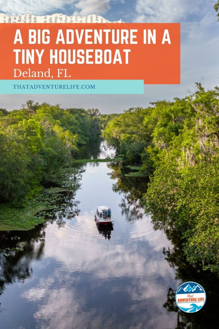 A Big Adventure in a Tiny Houseboat Near Orlando, FL Pin 3