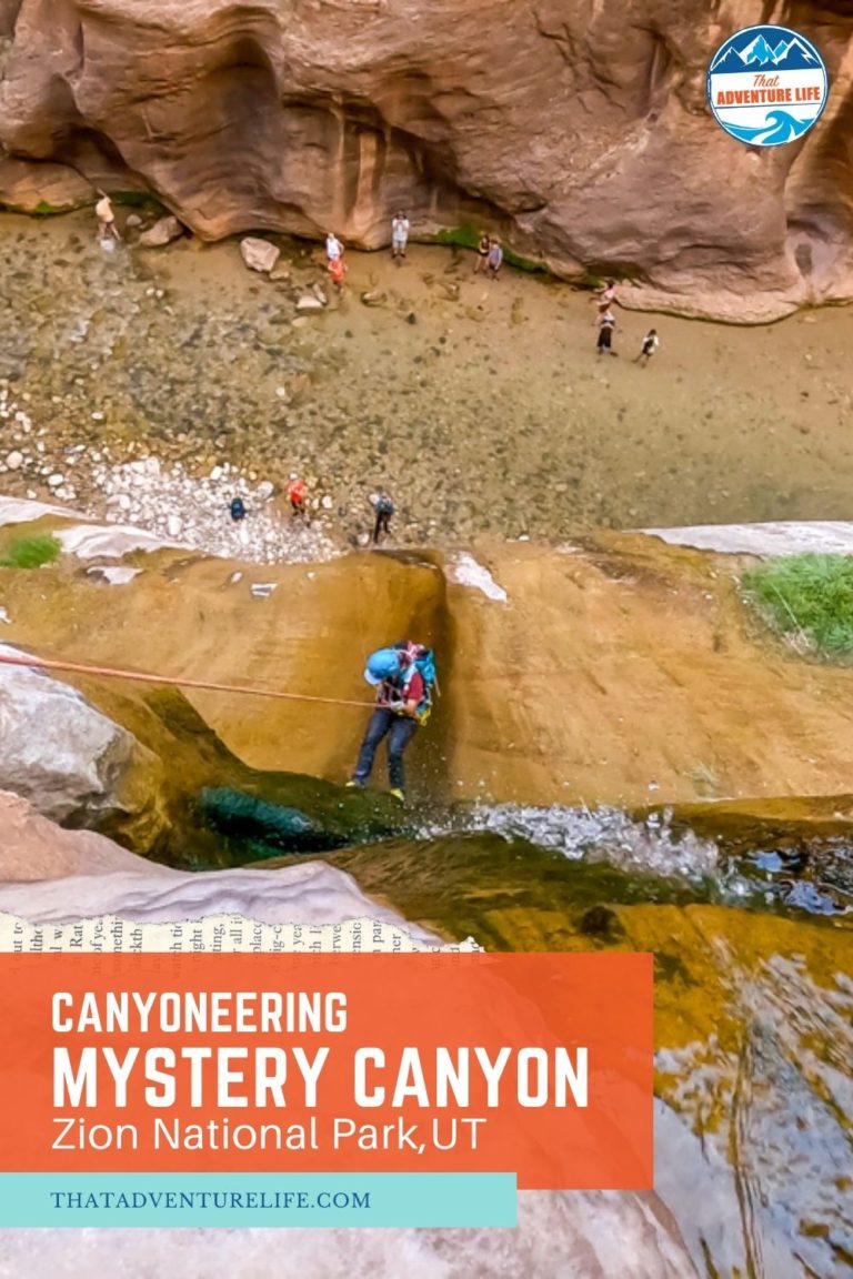 Canyoneering Mystery Canyon in Zion National Park Pin 1