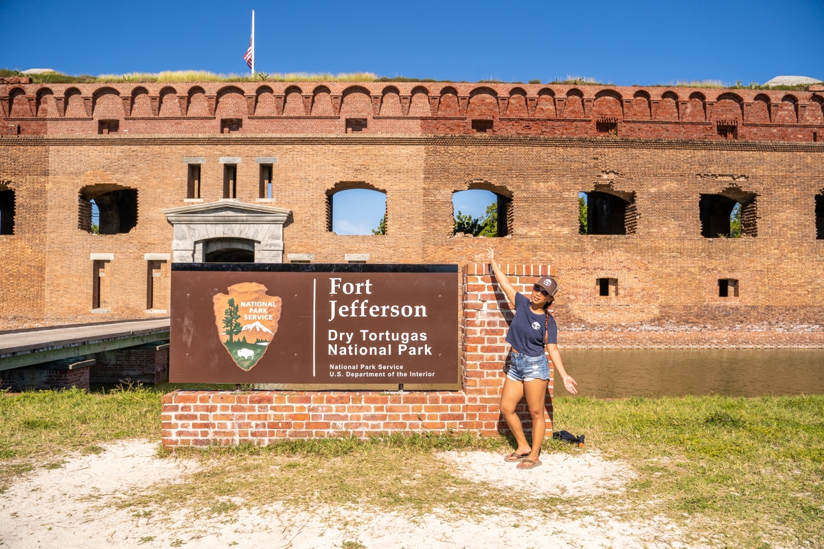 Sign for Fort Jefferson at Dry Tortugas National Park