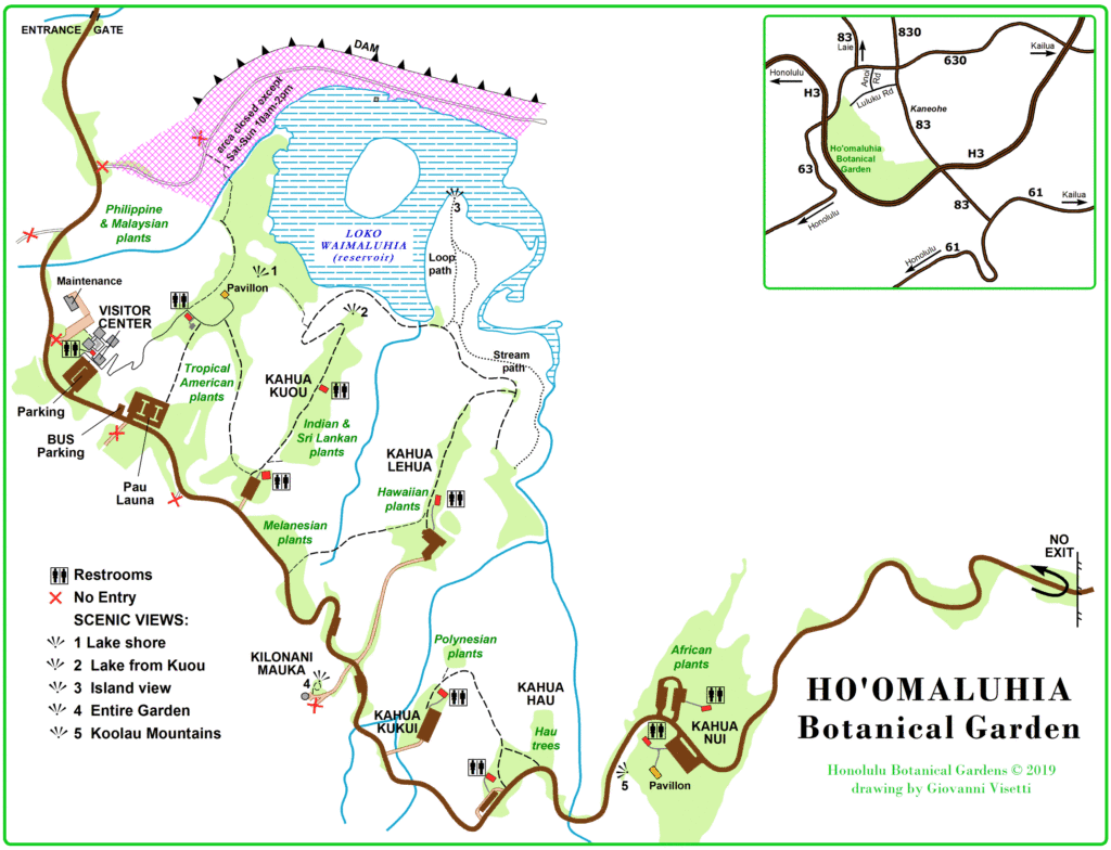 Hoʻomaluhia Botanical Garden Map