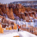 Beautiful viewpoint along Navajo Loop to Queens Garden Trail in the winter in Bryce Canyon National Park, UT