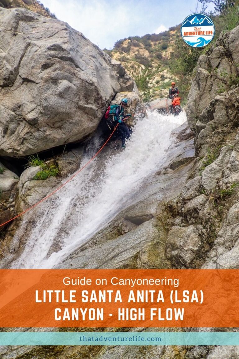 Guide to Canyoneering Little Santa Anita (LSA) Canyon - High Flow Pin 1