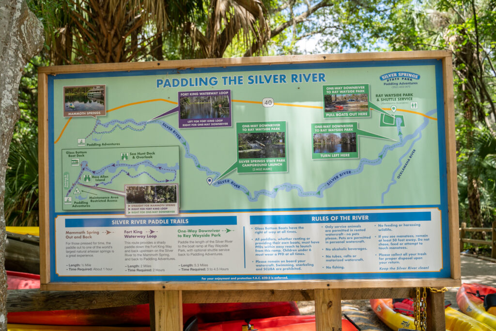 Paddling Routes on Silver Springs State Park in Florida
