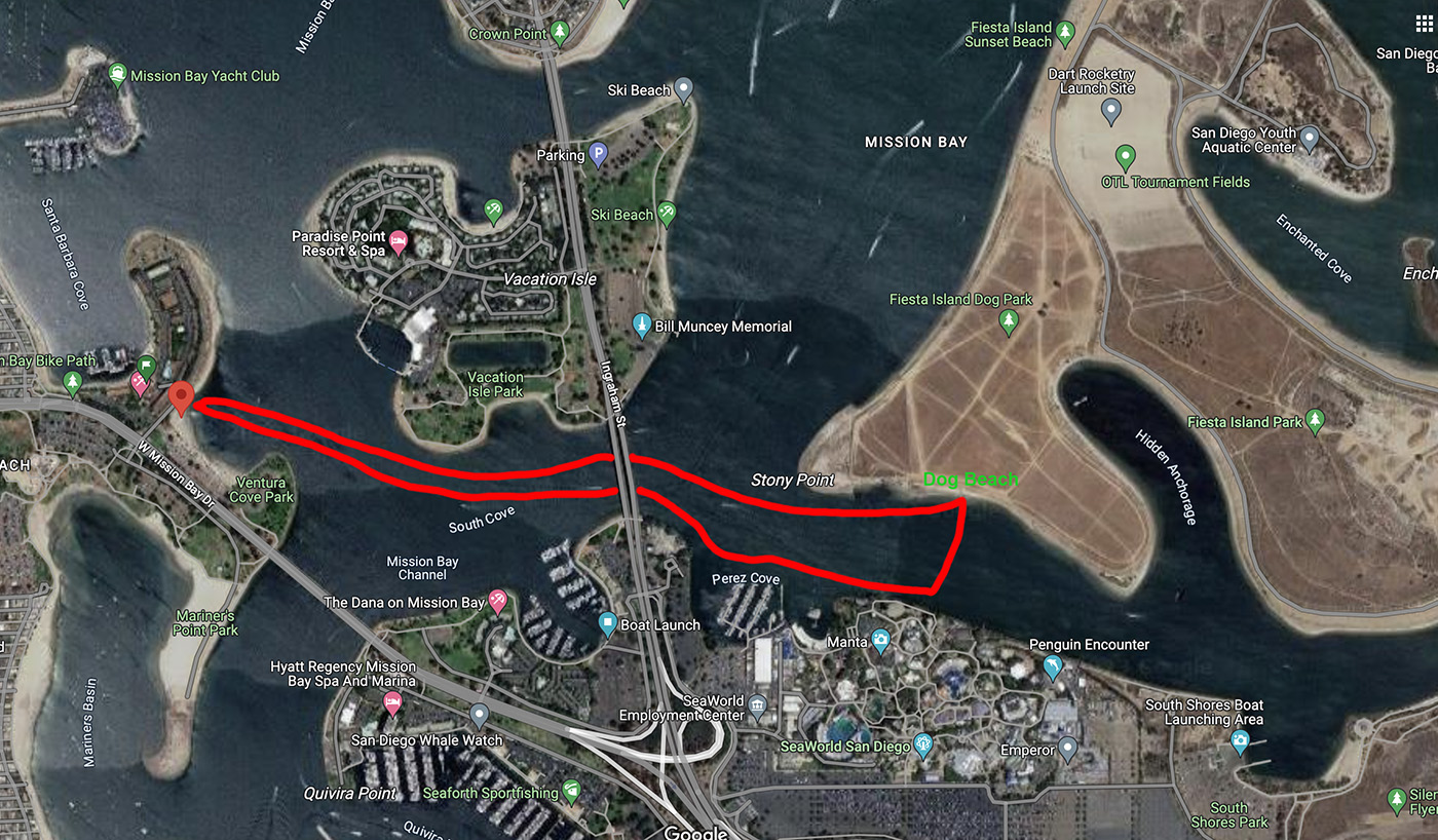 How To Kayak At Mission Bay San Diego CA That Adventure Life   MissionBay Bahia Map 