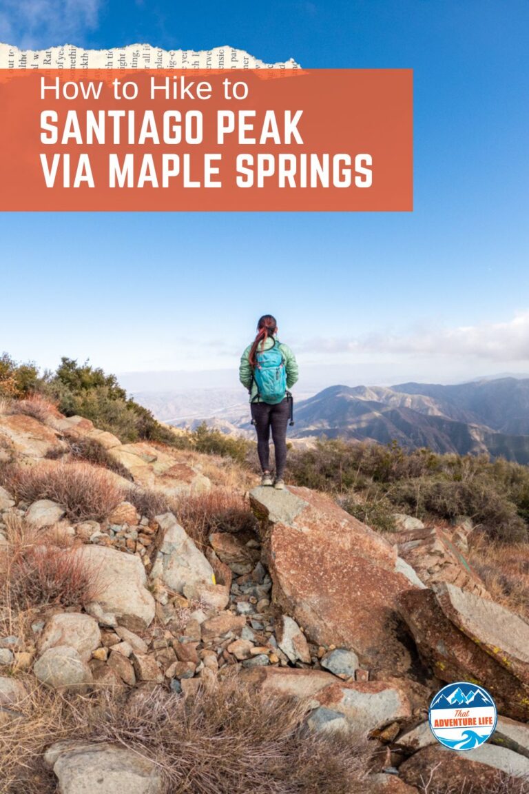 How to Hike to Santiago Peak via Maple Springs | Silverado, CA Pin 2